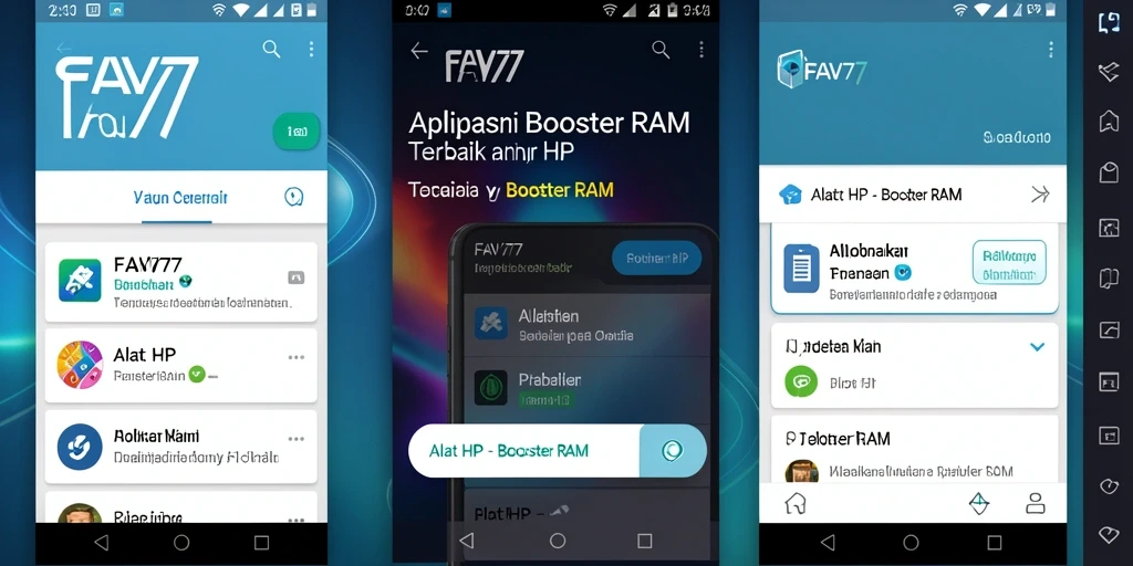 Tampilan antarmuka FAV77 saat mengoptimalkan RAM untuk ponsel.