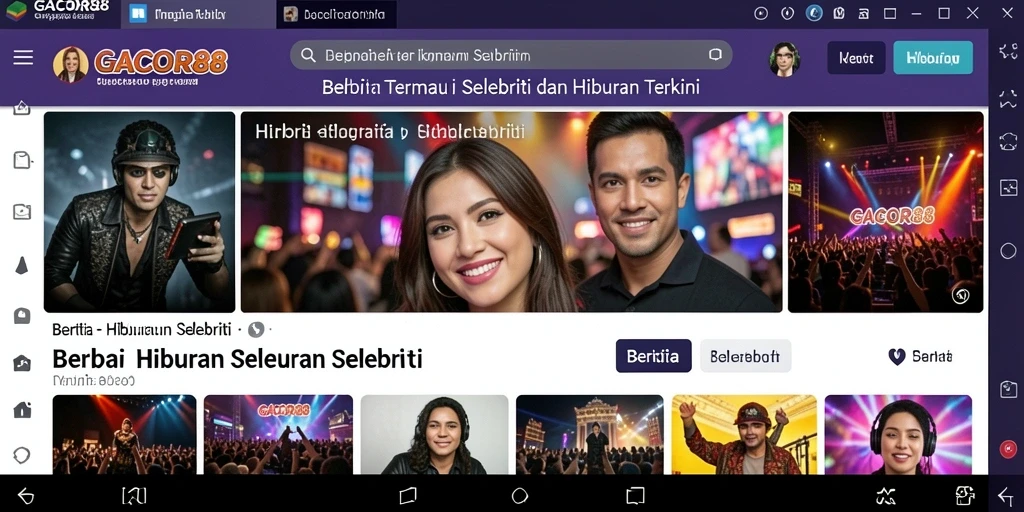 Antarmuka GACOR88 menampilkan berita hiburan terbaru dengan rapi dan menarik.