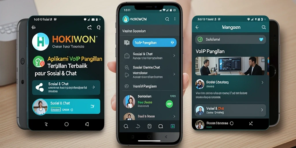 Tampilan antarmuka HOKIWON dengan fungsi VoIP Panggilan yang intuitif.