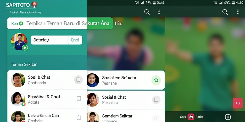 Tampilan antarmuka SAPITOTO untuk mencari teman sekitar.