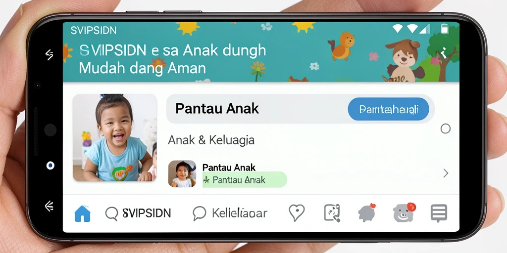 Tampilan antarmuka aplikasi SVIPSIDN untuk pemantauan anak.