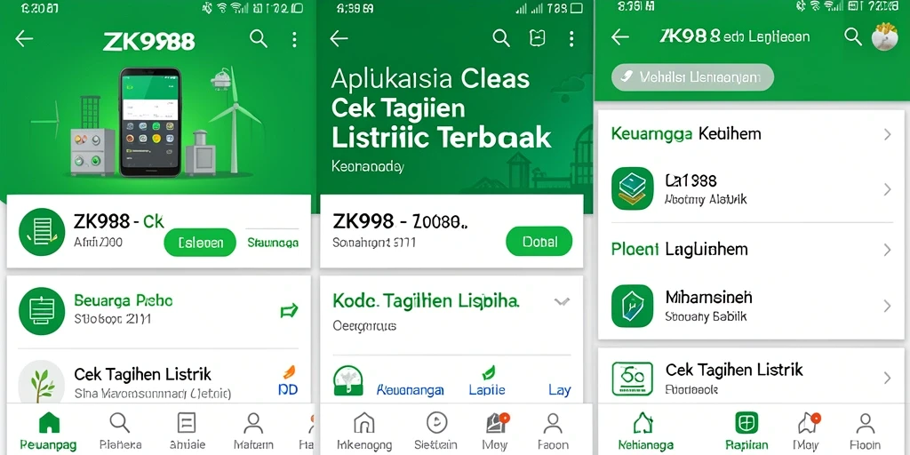 Antarmuka ZK988 yang sederhana untuk cek tagihan listrik.