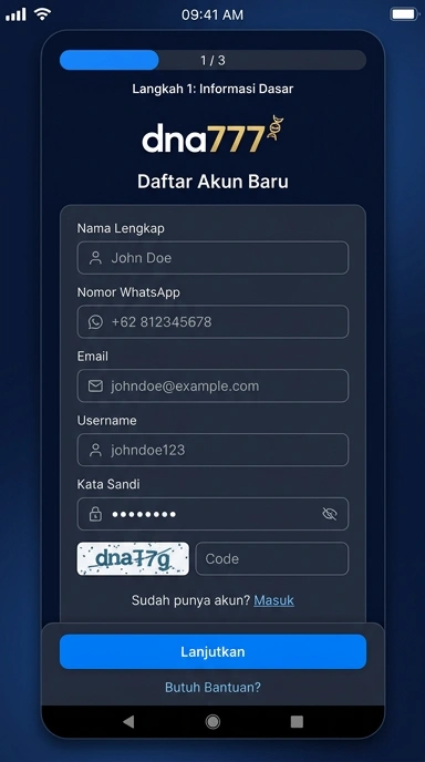Buat Akun Baru dna777 dengan Mudah